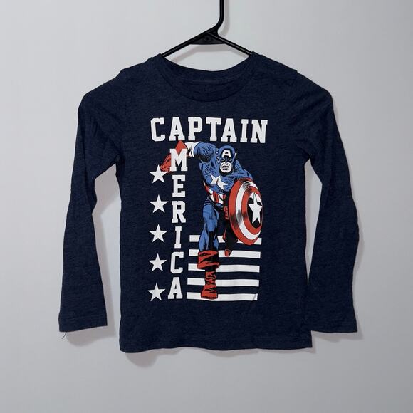 Jumping Beans Marvel Captain America Long Sleeve Shirt - Size 7 - Picture 1 of 5